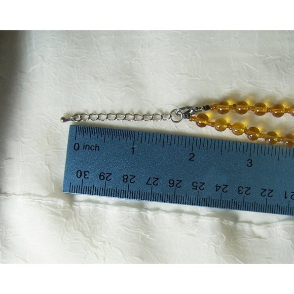 Tiger's Eye Stone Necklace Sphere Focal Two-strand Chips Rhinestone Rondelles - Picture 8 of 8